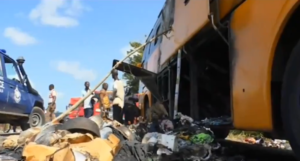 Metro Mass bus catches fire with parcels of suspected ‘marijuana’, acid on board [Video]